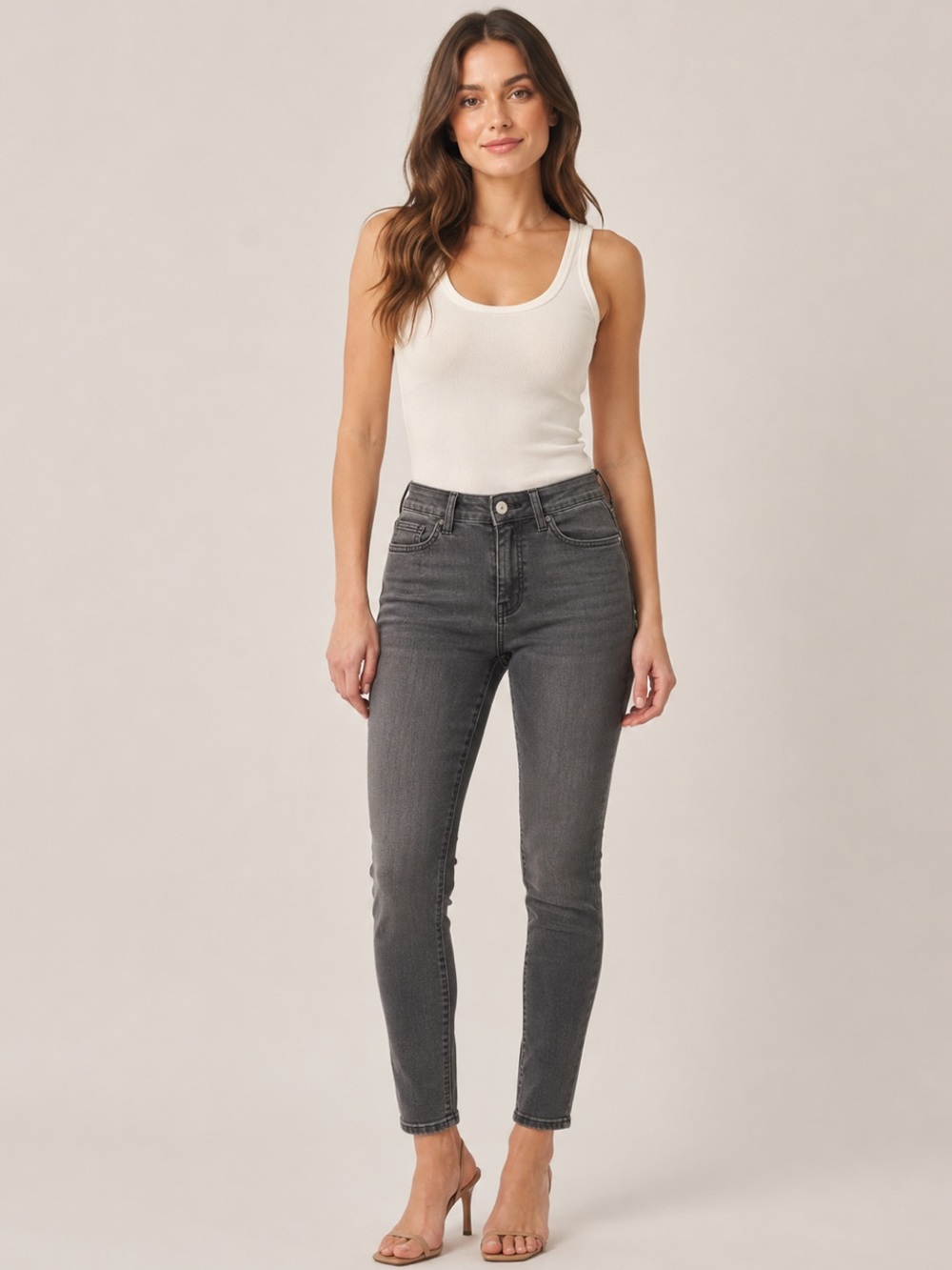 Universal Thread Charcoal Gray Mid-Rise Skinny Jeans